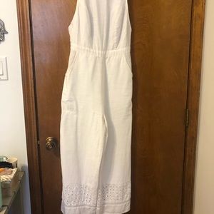 White linen jump suit